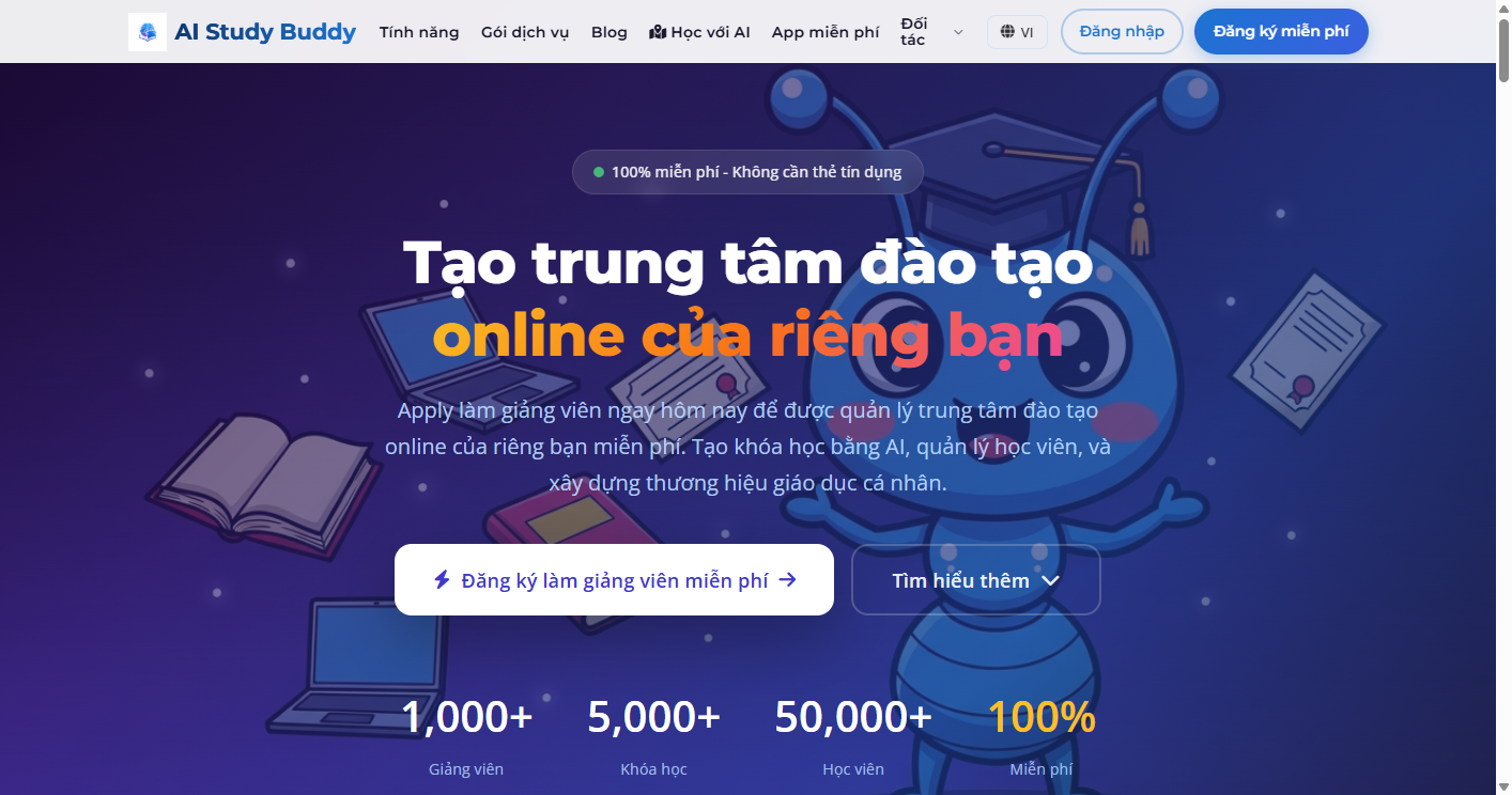 Đăng ký làm giảng viên trên aistudybuddy.net