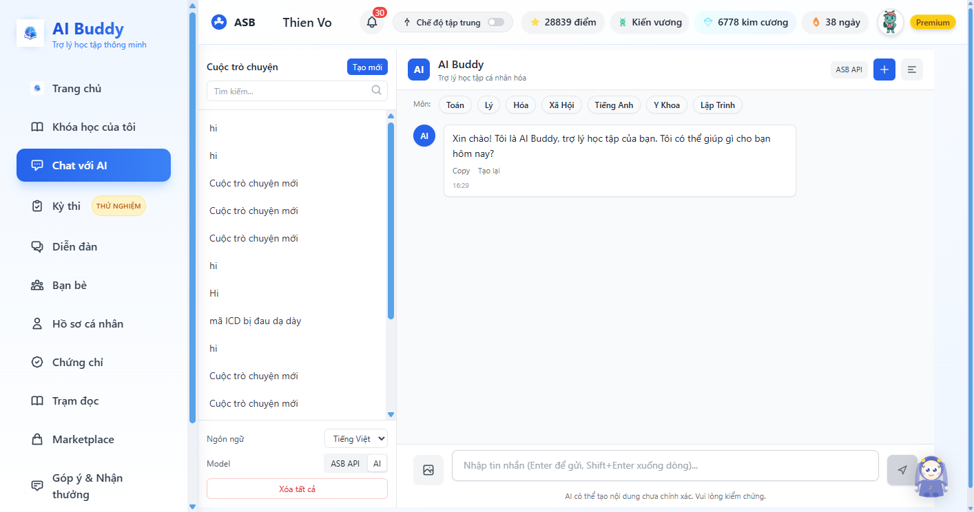 Chat AI trên desktop