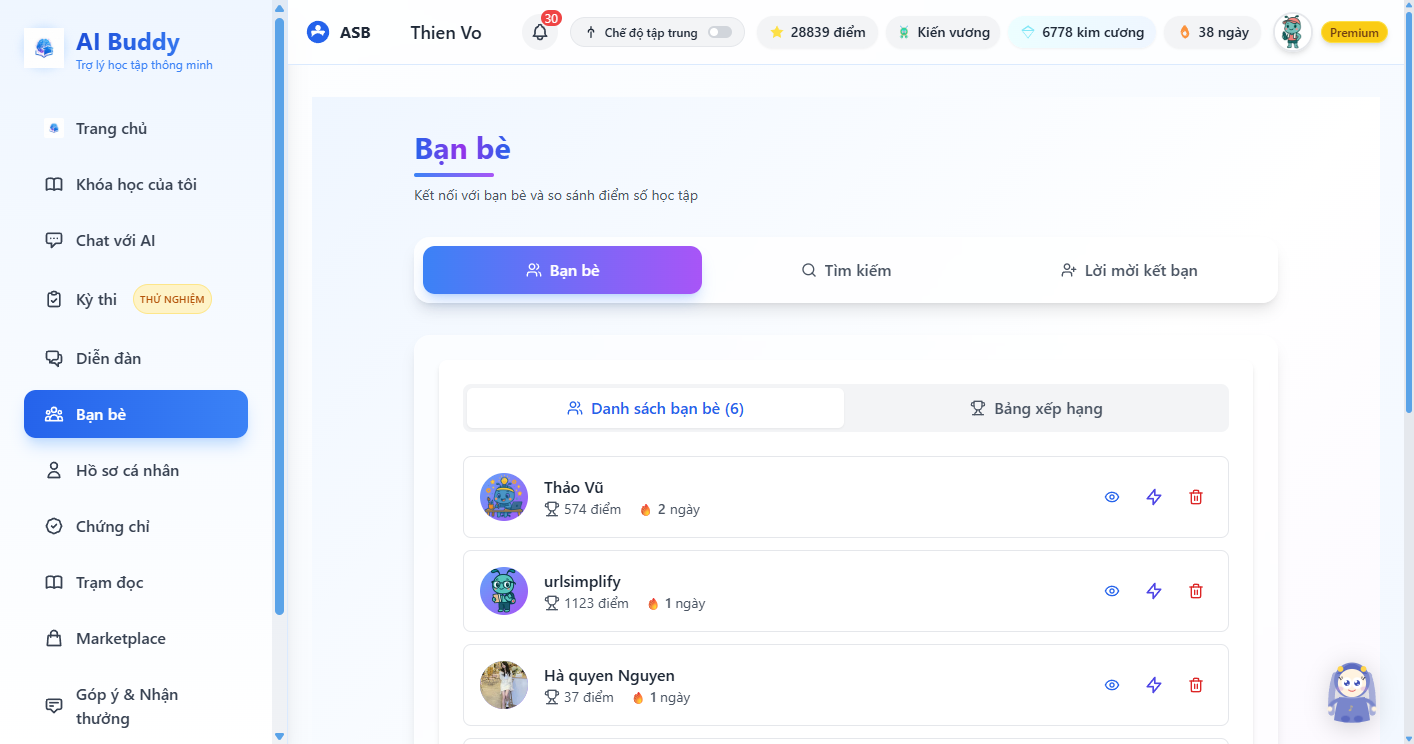 Bạn bè trên desktop